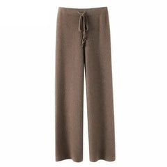 Women's Vintage Casual Knitted Wide Leg Pants