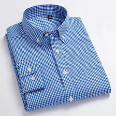 Mens Plaid Casual Versatile Polo Shirt