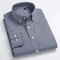 Mens Plaid Casual Versatile Polo Shirt