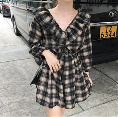 Women's Checkered Plaid Dress