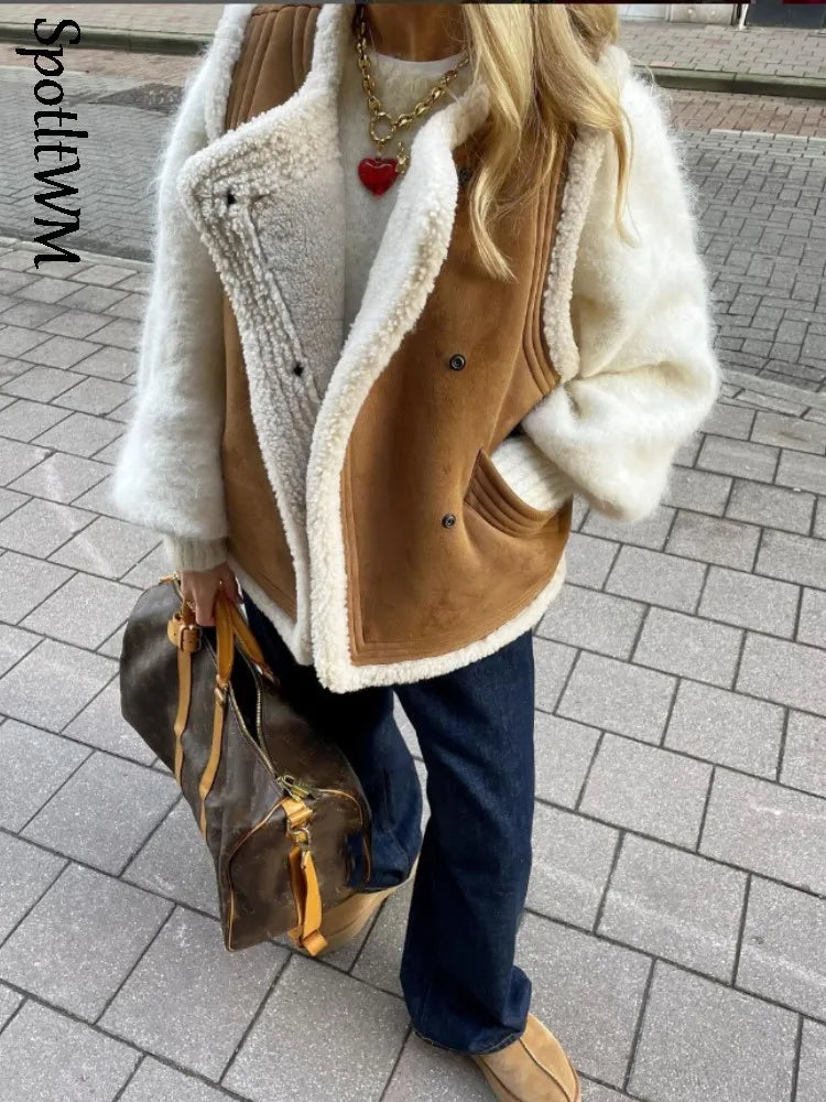 Elegant Sleeveless Fur Jacket