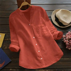 Casual, Loose Shirt made of Linen-Cotton