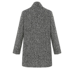 Women's European Houndstooth Wool Coat