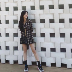 Women's Checkered Plaid Dress