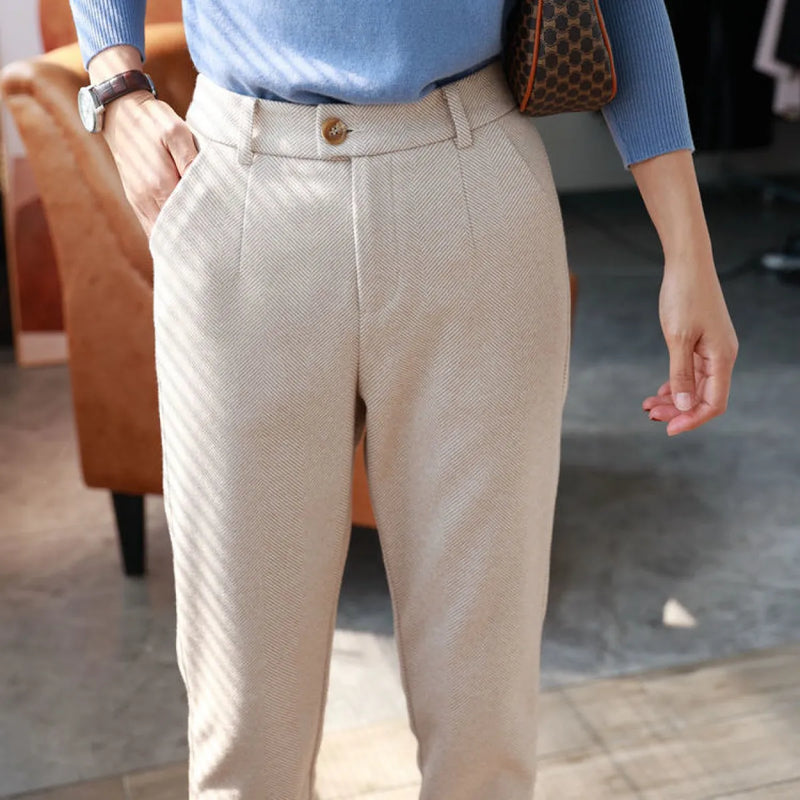 High Waist Slim Feet Suit Pants Loose Casual