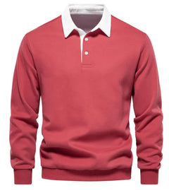 Men's Fashion Casual Versatile Long Sleeves Polo Collar Sweater