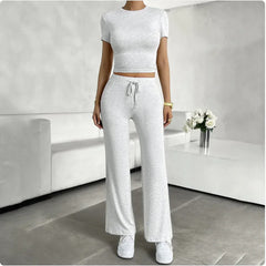 Womens Urban Casual Round Neck Fashion Set