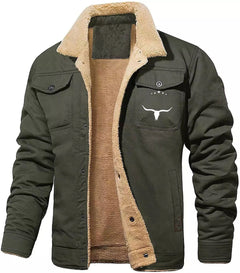 Mens Casual Winter Jacket Single Breasted Warm Outerwear