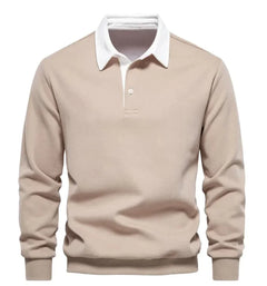 Men's Fashion Casual Versatile Long Sleeves Polo Collar Sweater