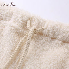 Casual Solid Teddy Cardigan Coat