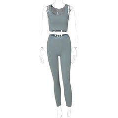 Women's Two Piece Set Solid Pants Suit