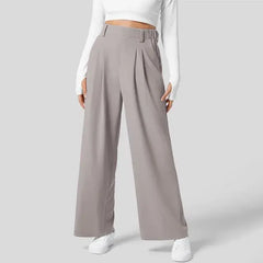 Women's Solid Wide Leg Pants For Work Business