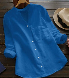 Casual, Loose Shirt made of Linen-Cotton