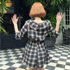 Women's Checkered Plaid Dress