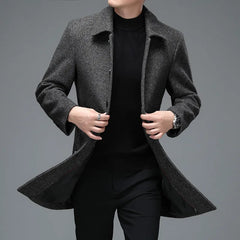 Mens woolen business casual overcoat