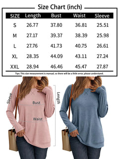 AUTOMET Womens Long Sleeve Shirts Casual Loose Fit Tops Fall Fashion Dressy Basic Trendy Outfits Clothes 2024 Wine Red Large