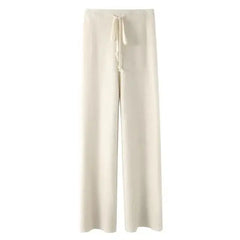 Women's Vintage Casual Knitted Wide Leg Pants