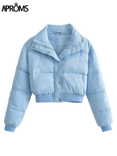 Elegant Cropped Puffer Jackets Women