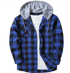 Plaid Hood Casual Shirt