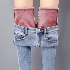 Women's Warm Denim Pants