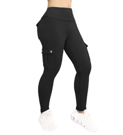 High Elastic Fitness Workwear Pants with Pockets for Women