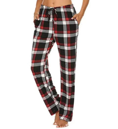 Women's Stretch Plaid Casual Pants With Pockets