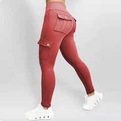 High Elastic Fitness Workwear Pants with Pockets for Women