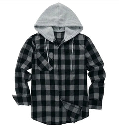 Plaid Hood Casual Shirt