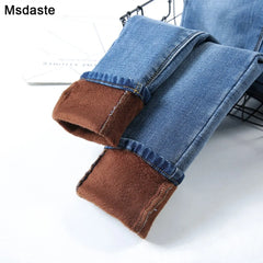 Women's Warm Denim Pants