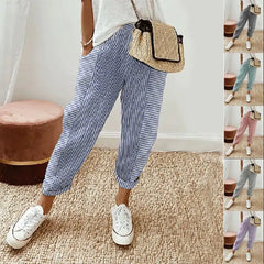 Women's Jacquard Stripe Loose Pants