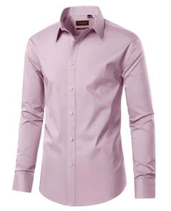 Mens Dress Shirts Long Sleeve Dress Shirts for Men Cotton Button Down Shirt Regular Big and Tall Dress Shirts Medium Baby Pink