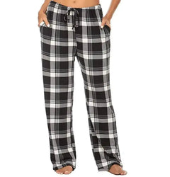 Women's Stretch Plaid Casual Pants With Pockets