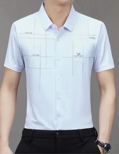 Summer New Men's Short-sleeved Shirt Seamless Business Shirt