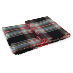 American Trends Womens Fall Winter Scarf Plaid Tassel Soft Warm Blanket Scarves Womens Shawl Wraps One Size Red & Black