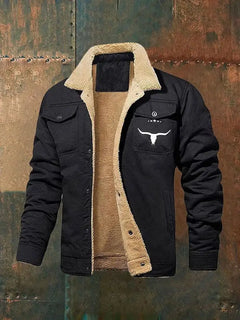 Mens Casual Winter Jacket Single Breasted Warm Outerwear