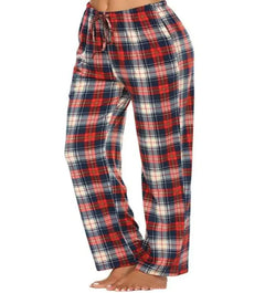 Women's Stretch Plaid Casual Pants With Pockets