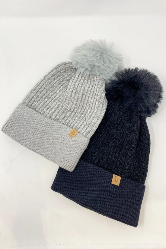 Chenille Pom Beanie