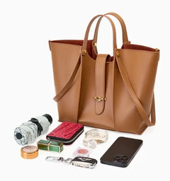 womens elegant essential travel leather tote