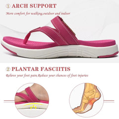 COFACE Womens Fashion Orthotic Flip Flops Ladies Slip On Lightweight Athletic Yoga Mat Cushion Thong Sandals With Comfortable Plantar Fasciitis Arch Support 9.5 Rose