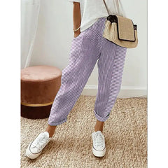 Women's Jacquard Stripe Loose Pants