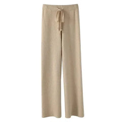 Women's Vintage Casual Knitted Wide Leg Pants